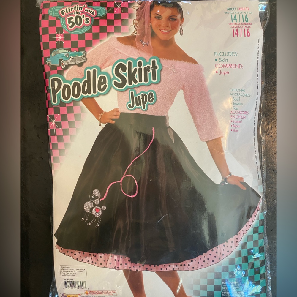 Poodle skirt for costume.  Up to size 8 comfortably